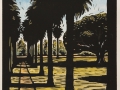 Jubilee Park_2008_30x30cm_hand coloured linocut